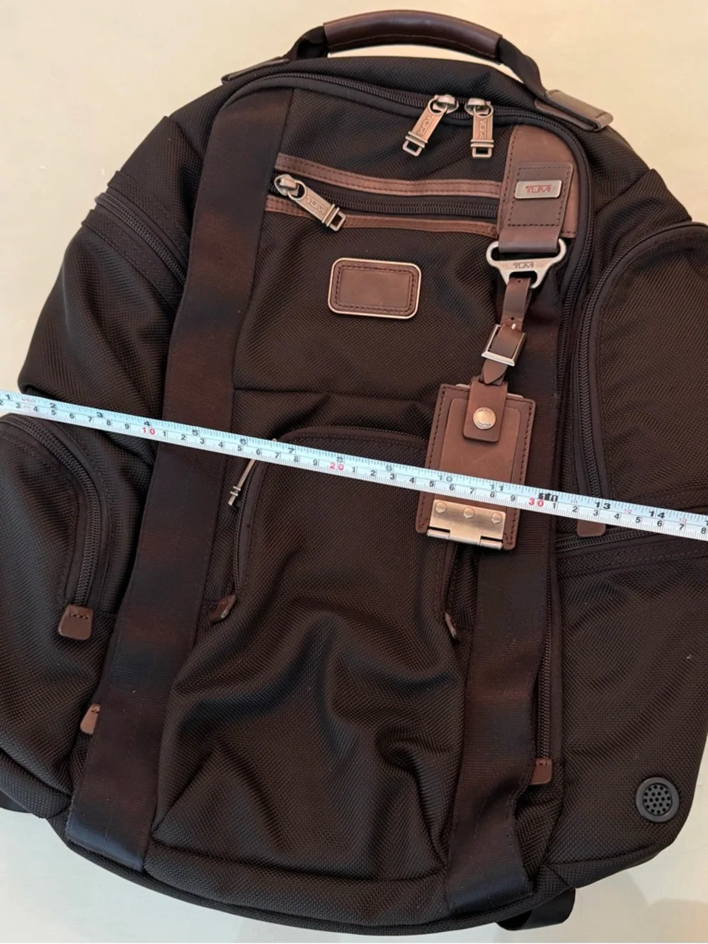 Tumi Brown and Black Men's Backpack with Leather Accents
